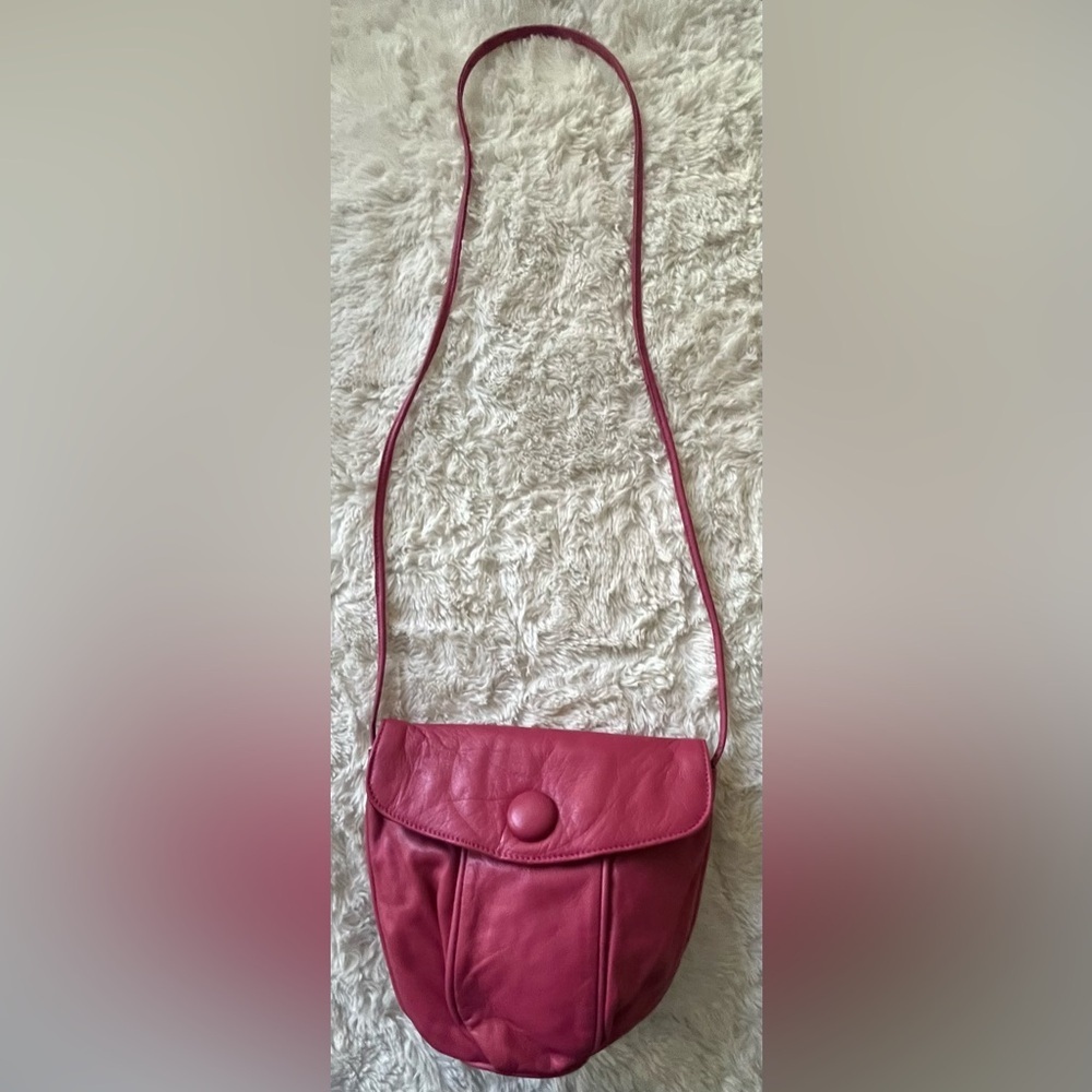 Vintage Samantha Scott Pink Leather Crossbody Bag